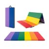 PU Leather Tri-Folding Gymnastics Tumbling Mat with Carrying Handles for Kids