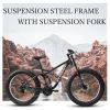 A26309 26 inch Mountain Bike,Full-Suspension 21 Speeds Drivetrain with Disc-Brake MTB Bicycle, 26*4" Fat tire Bike for Men