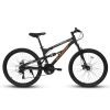 A26207 26 Inch Aluminum Frame Shock Fork Plus Shock Absorber 21-speed Unisex Mountain Bike