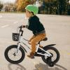 C14111A Kids Bike 14 inch for Boys & Girls with Training Wheels, Freestyle Kids' Bicycle with Bell,Basket and fender.